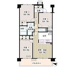 クラッサ目黒かむろ坂 3LDKの間取図画像
