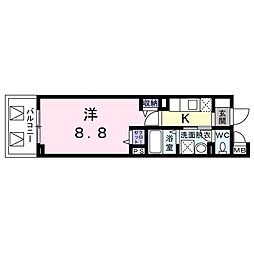ルミナス 1Kの間取図画像