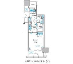 パークアクシス豊洲キャナル 1Kの間取図画像