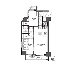 都営三田線 西巣鴨駅 徒歩6分の賃貸マンション 7階2LDKの間取り