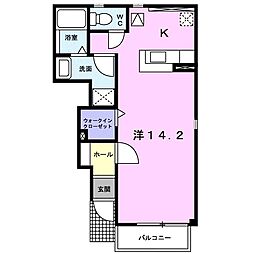 JR東海道本線 蒲郡駅 徒歩8分の賃貸アパート 1階ワンルームの間取り
