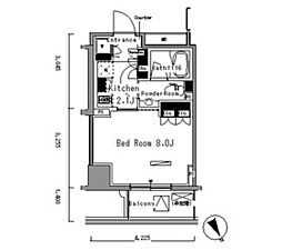 パークアクシス新板橋ウエスト 9階1Kの間取り