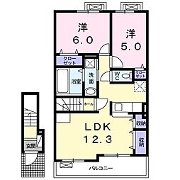 ルスト 2LDKの間取図画像