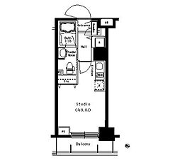 東武東上線 中板橋駅 徒歩19分の賃貸マンション 2階ワンルームの間取り
