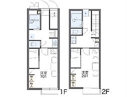 レオパレスYTK 1Kの間取図画像