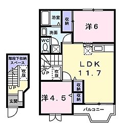 メゾン・ラフォーレA 2LDKの間取図画像