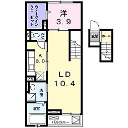 ラッキークローバー2 1LDKの間取図画像
