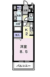 クレセント・ムーン2 ワンルームの間取図画像