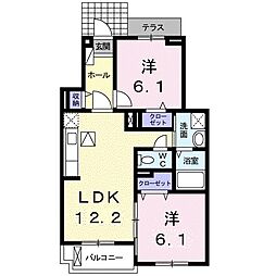 グランドソレイユ3 2LDKの間取図画像