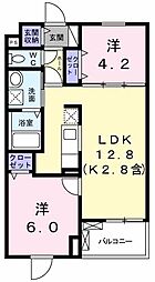 ガーデンヒルズ 2LDKの間取図画像
