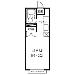 エステートピアミキ ワンルームの間取図画像