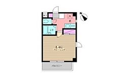グランフェニックス 1Kの間取図画像