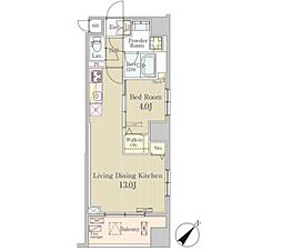 都営新宿線 馬喰横山駅 徒歩2分の賃貸マンション 12階1LDKの間取り