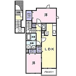 ブローテB 2LDKの間取図画像