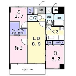 スカイシャトレ柚須 2SLDKの間取図画像