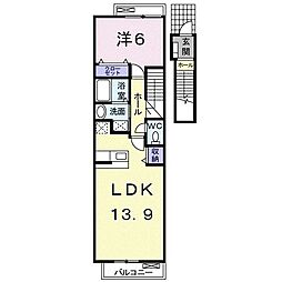 レスト・BM-5 1LDKの間取図画像