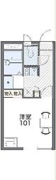レオパレス上戸祭 1Kの間取図画像
