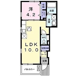 クレセントF 1LDKの間取図画像