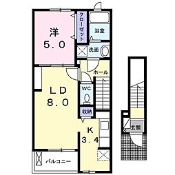 ザ・リッツA・O・E 1LDKの間取図画像