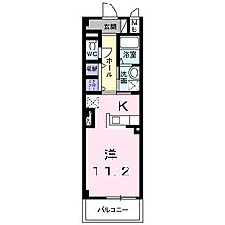 クラールハウス ワンルームの間取図画像