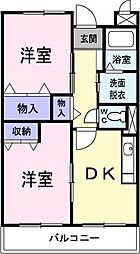 マーレンキィドーム 2DKの間取図画像