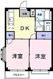 エルディム岩渕A 2DKの間取図画像