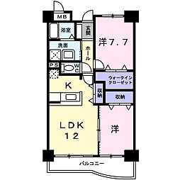 ラフレシールA 2LDKの間取図画像