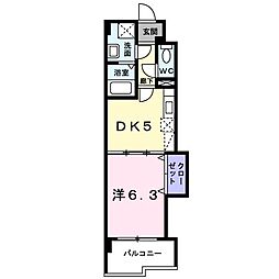 アンソレイエ 1DKの間取図画像