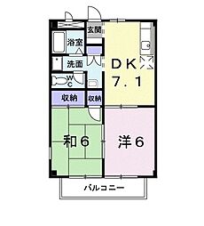 パルネットアメニティ 2DKの間取図画像