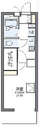 レオパレスハポネス3 1Kの間取図画像