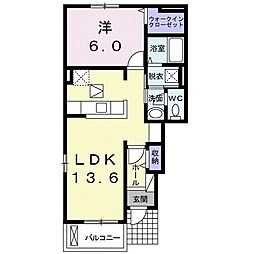 ベラ・ルーチェ2 1LDKの間取図画像