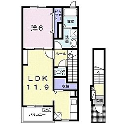 リアンジュ 1LDKの間取図画像