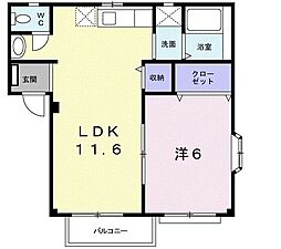 MARICH・YSC棟 1LDKの間取図画像