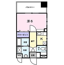 ハイネタウン箱崎 1Kの間取図画像