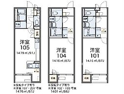 レオネクストブランドール 1階1Kの間取り