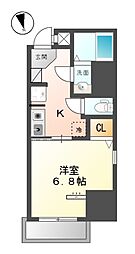 ラフィネ柏 1Kの間取図画像