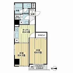 都営三田線 三田駅 徒歩5分の賃貸マンション 6階2Kの間取り