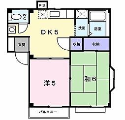 ハイライズ雪竹 2Kの間取図画像