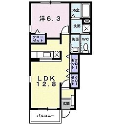 プラウド・コート3 1LDKの間取図画像