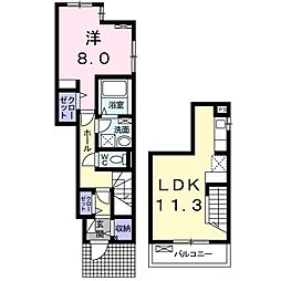 アウローラ・Ｍ 1階1LDKの間取り