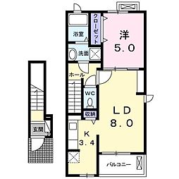 サニーホーム 1LDKの間取図画像