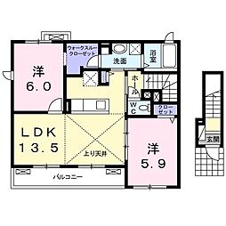 ジョアニーナ 2LDKの間取図画像