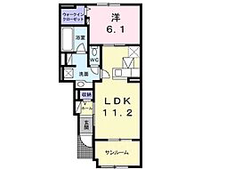パーチェ2 1LDKの間取図画像
