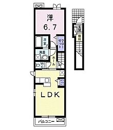 アルカンシエル神立A 1LDKの間取図画像