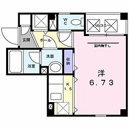 ソレイユ横濱 1Kの間取図画像
