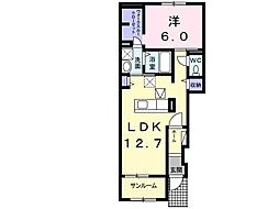 つくばエクスプレス みどりの駅 徒歩27分の賃貸アパート 1階1LDKの間取り