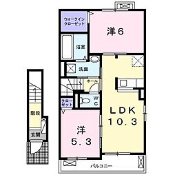 グラースルフレ 2LDKの間取図画像