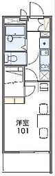 レオパレス浄心 1Kの間取図画像