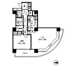東京メトロ有楽町線 月島駅 徒歩7分の賃貸マンション 10階1LDKの間取り