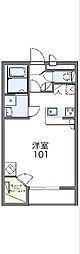 レオパレスベルタA 1Kの間取図画像